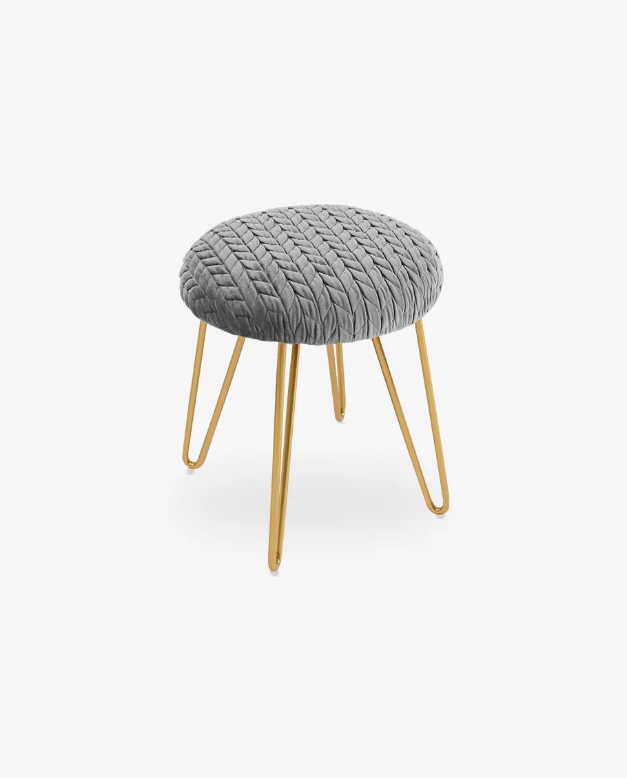 Atlantic City Quilting Ottoman Vanity Stool