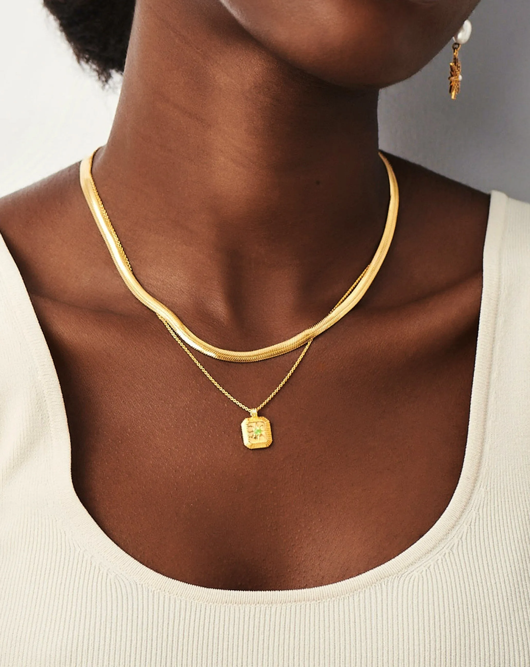 August Birthstone Pendant Necklace | 18ct Gold Vermeil/Peridot