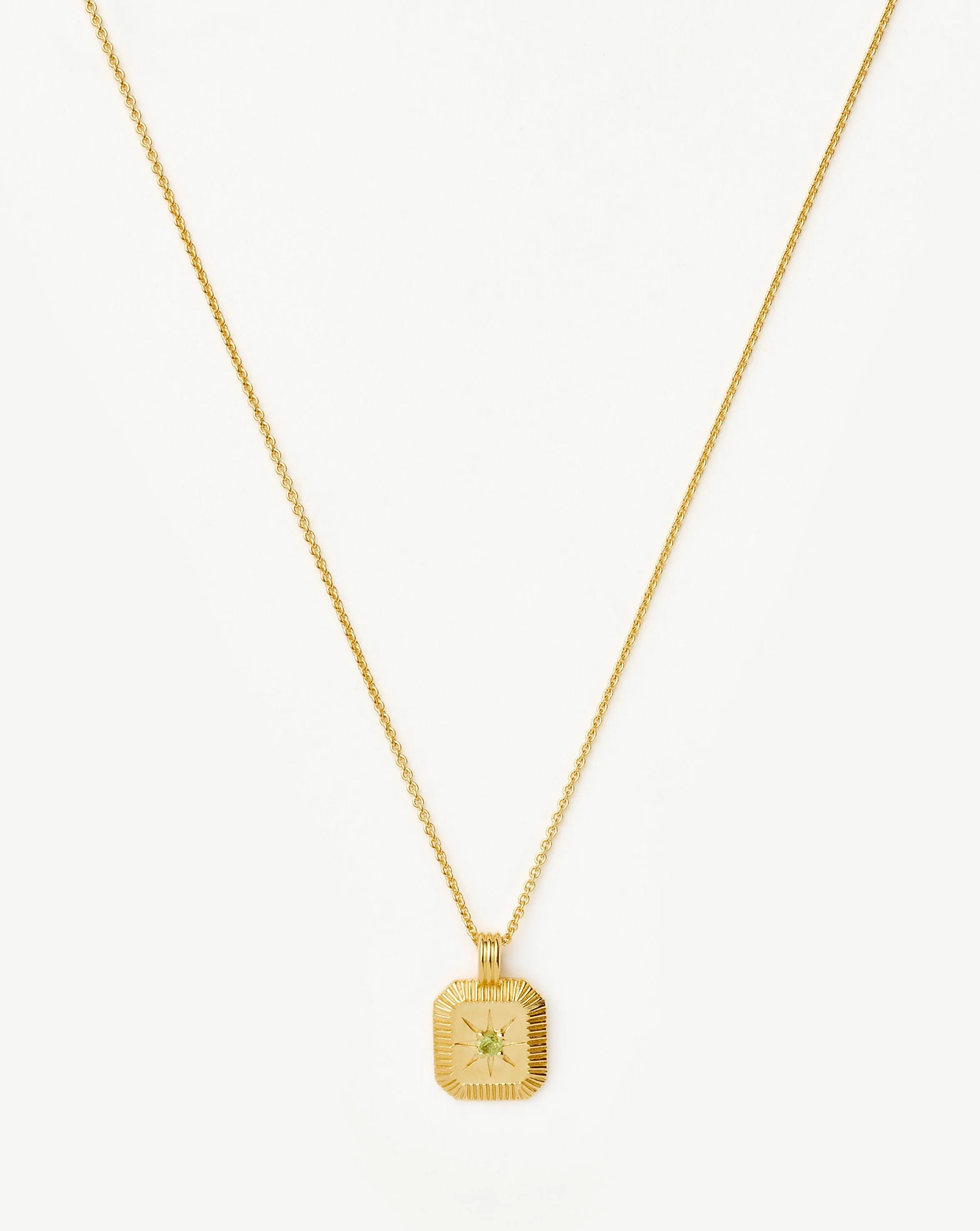 August Birthstone Pendant Necklace | 18ct Gold Vermeil/Peridot