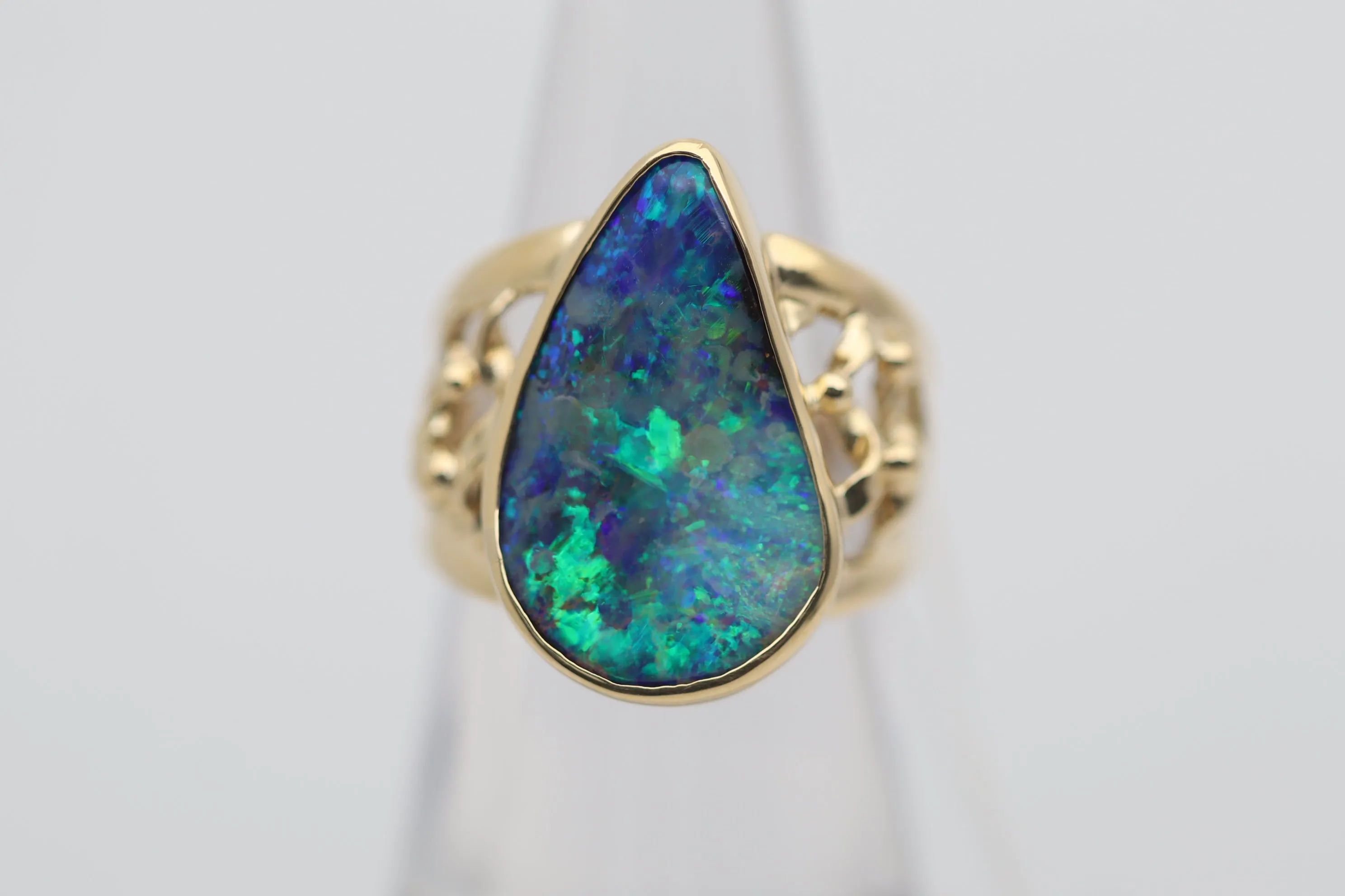 Australian Boulder Opal Gold Cocktail Ring