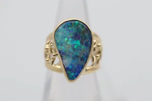 Australian Boulder Opal Gold Cocktail Ring