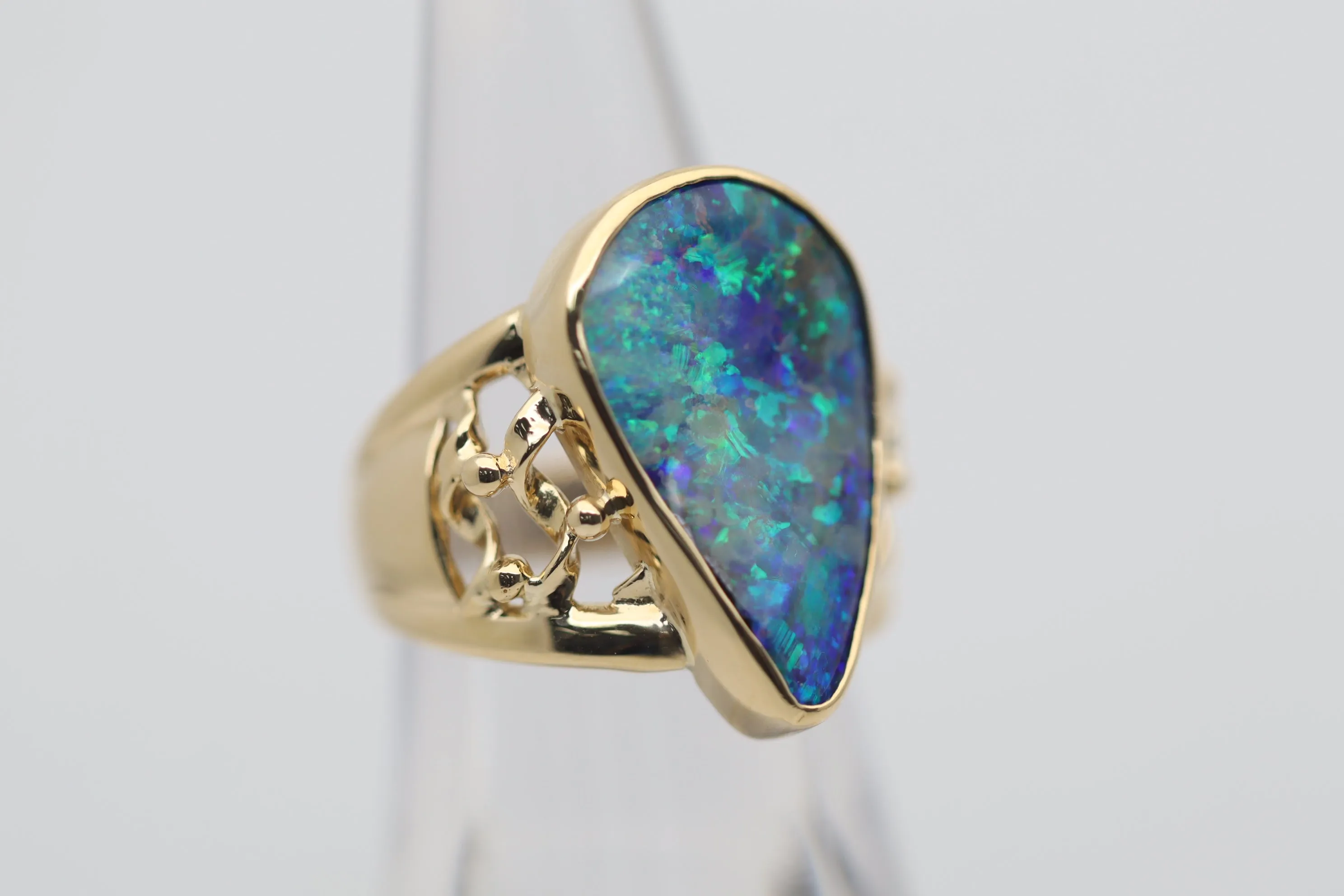 Australian Boulder Opal Gold Cocktail Ring