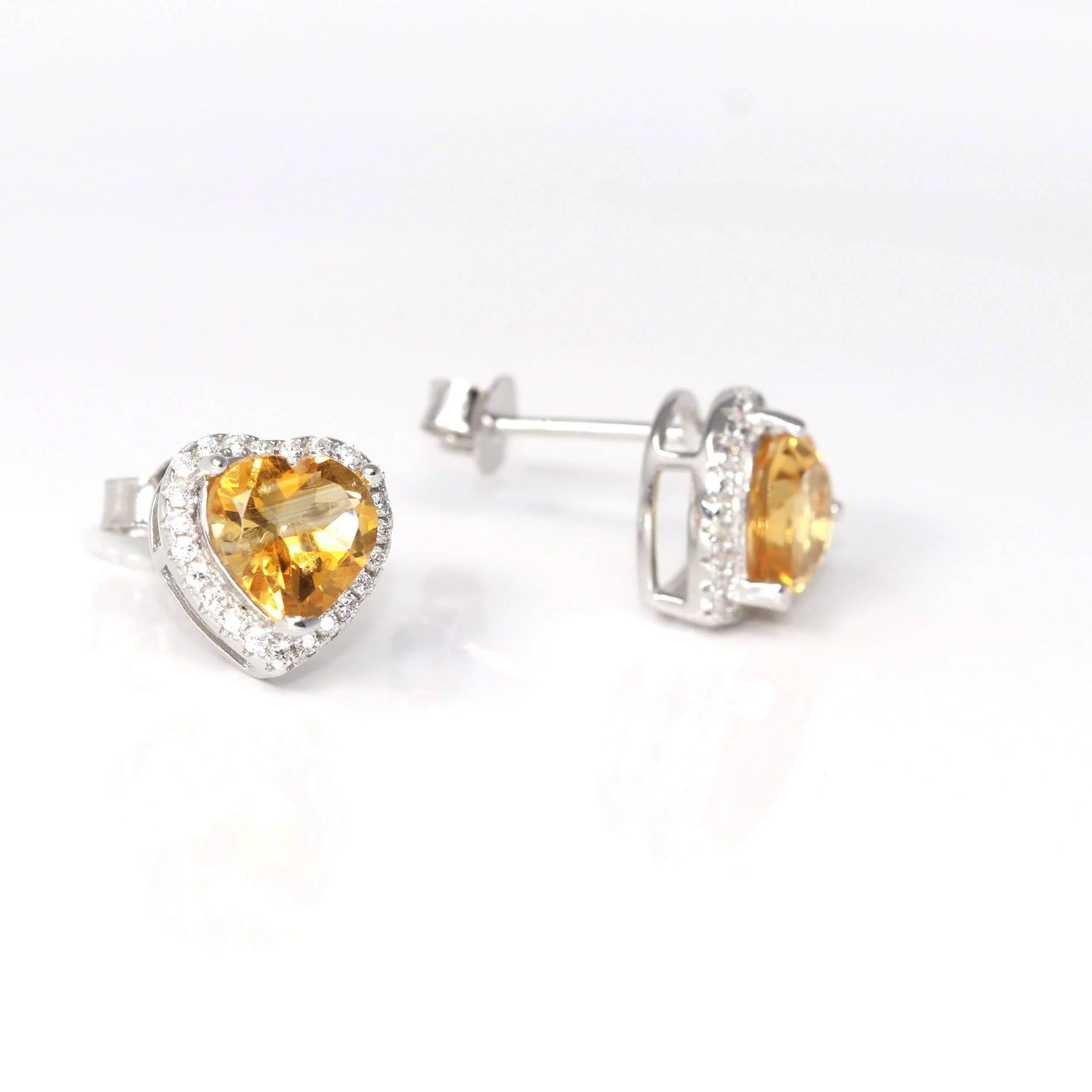 Baikalla™ Classic Sterling Silver Natural Amethyst Citrine Garnet Earrings With CZ