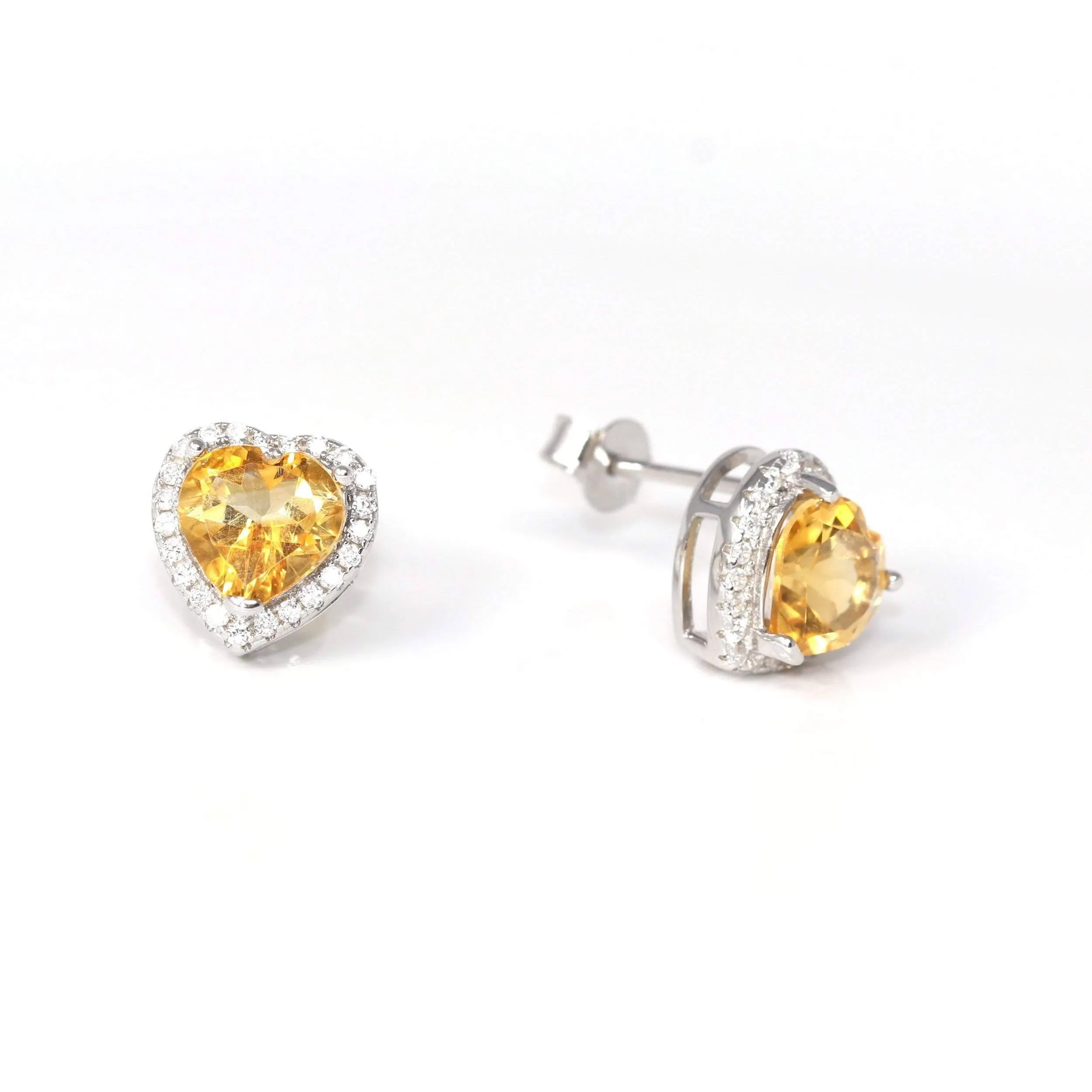Baikalla™ Classic Sterling Silver Natural Amethyst Citrine Garnet Earrings With CZ