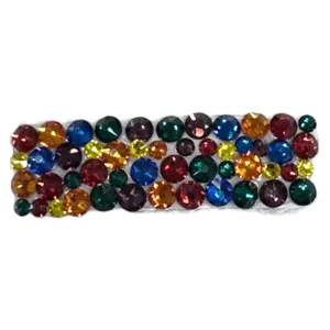 Bari Lynn All Over Swarovski Crystal Snap Clip - Rainbow