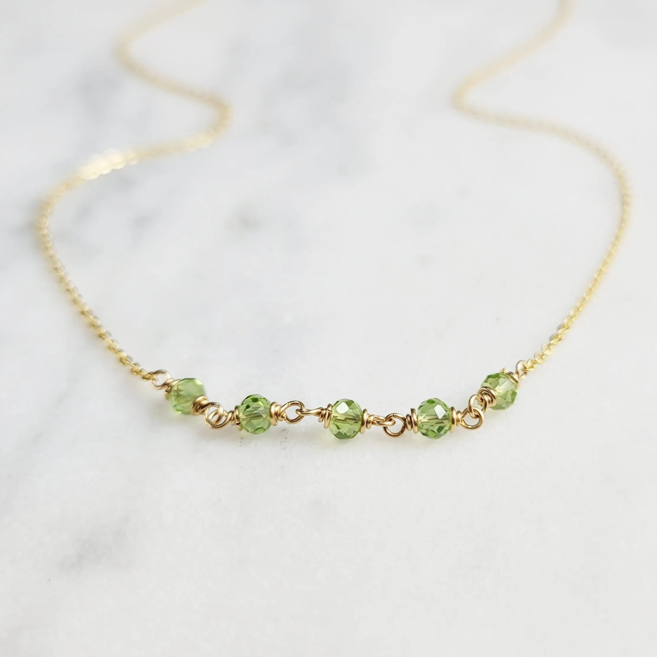 Beaded Peridot Necklace