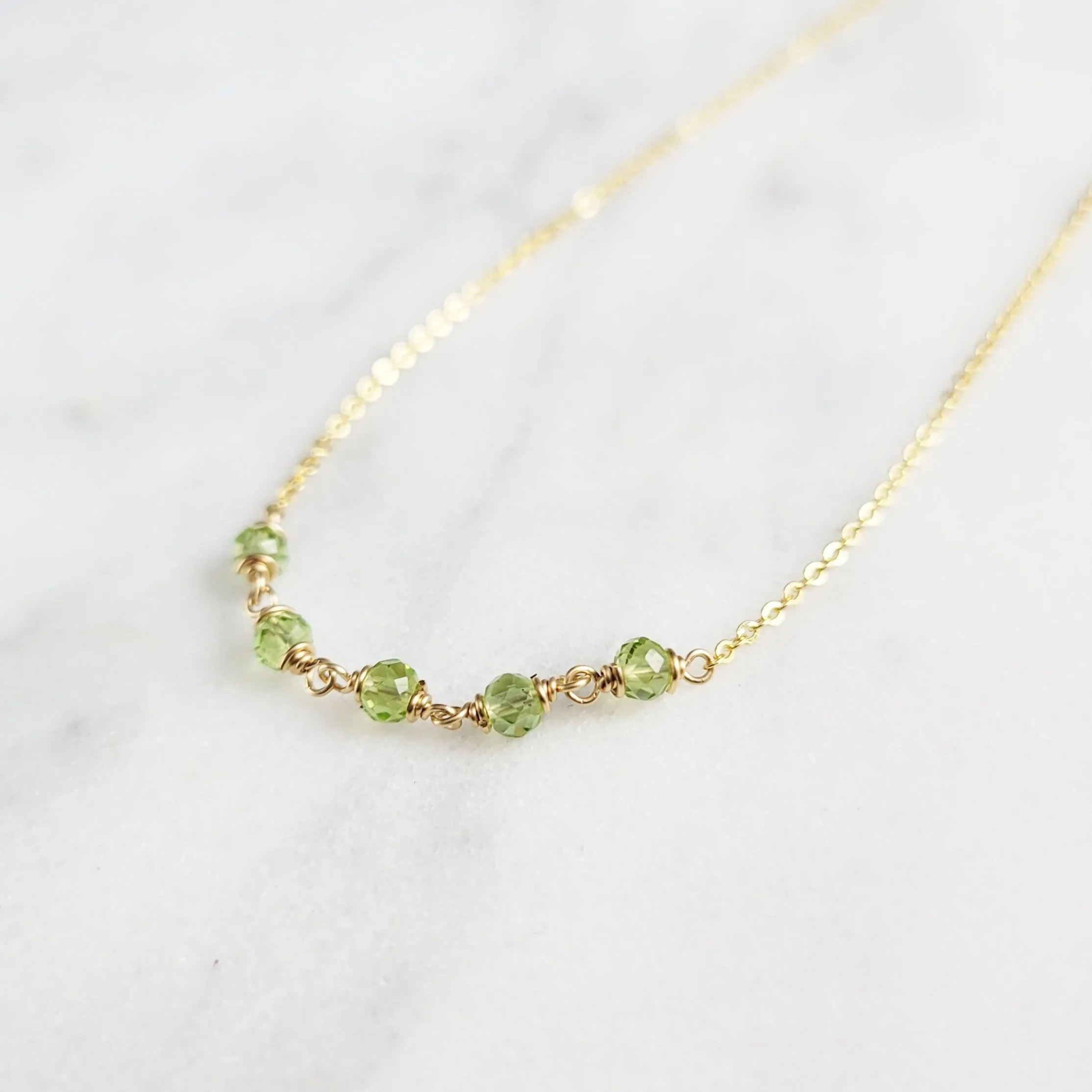Beaded Peridot Necklace