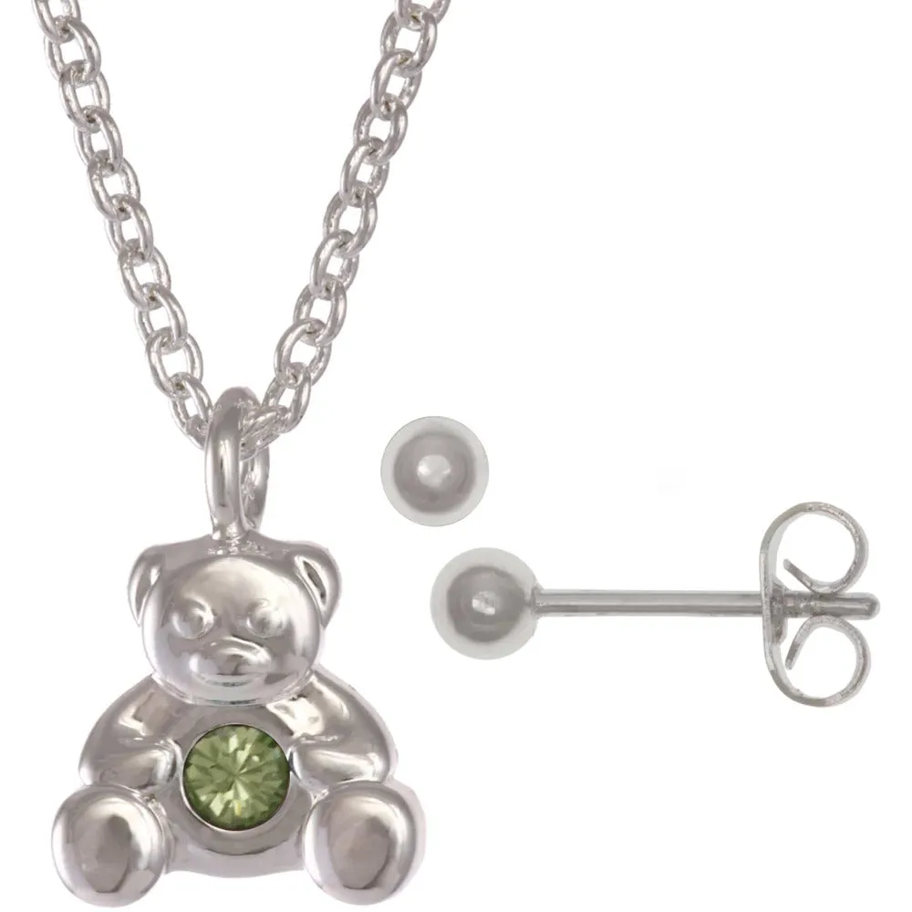 Bear Birthstone Silver - August