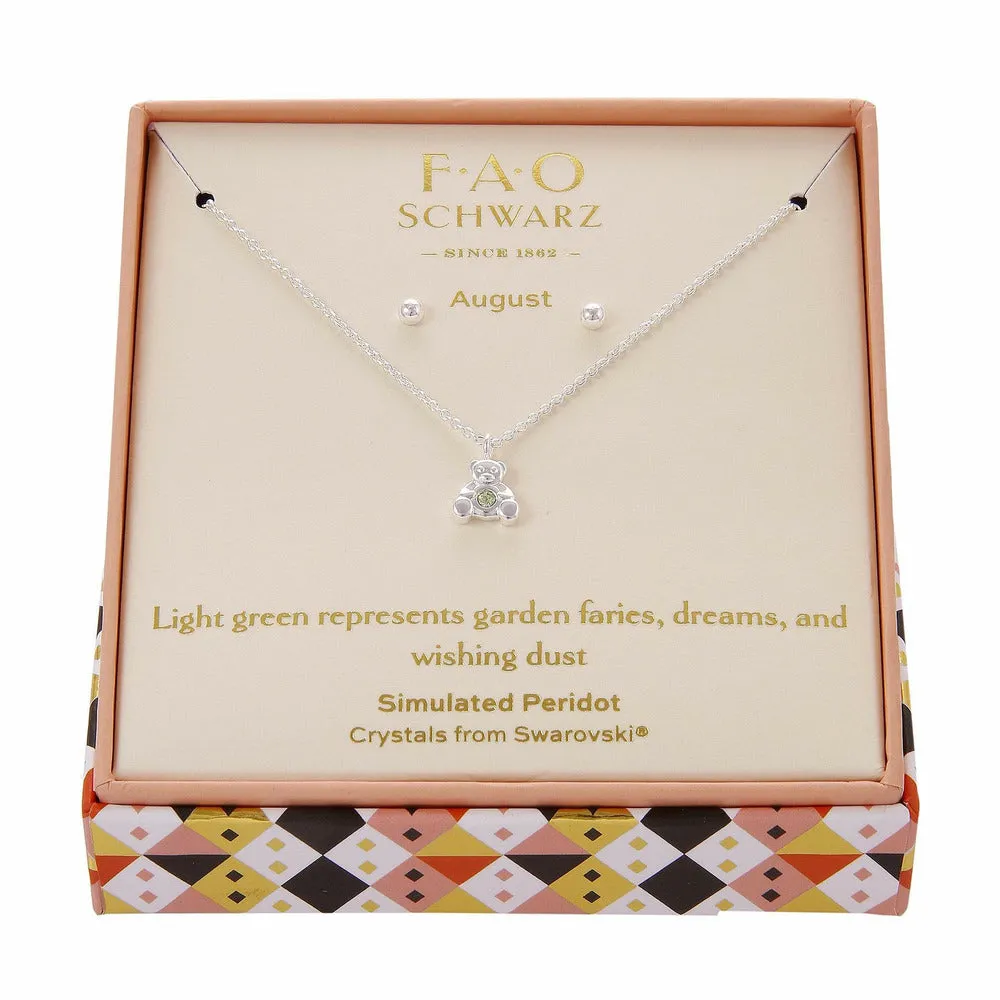 Bear Birthstone Silver - August