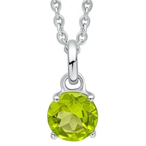 Beginnings Round Semi Precious Pendant - Silver/Green