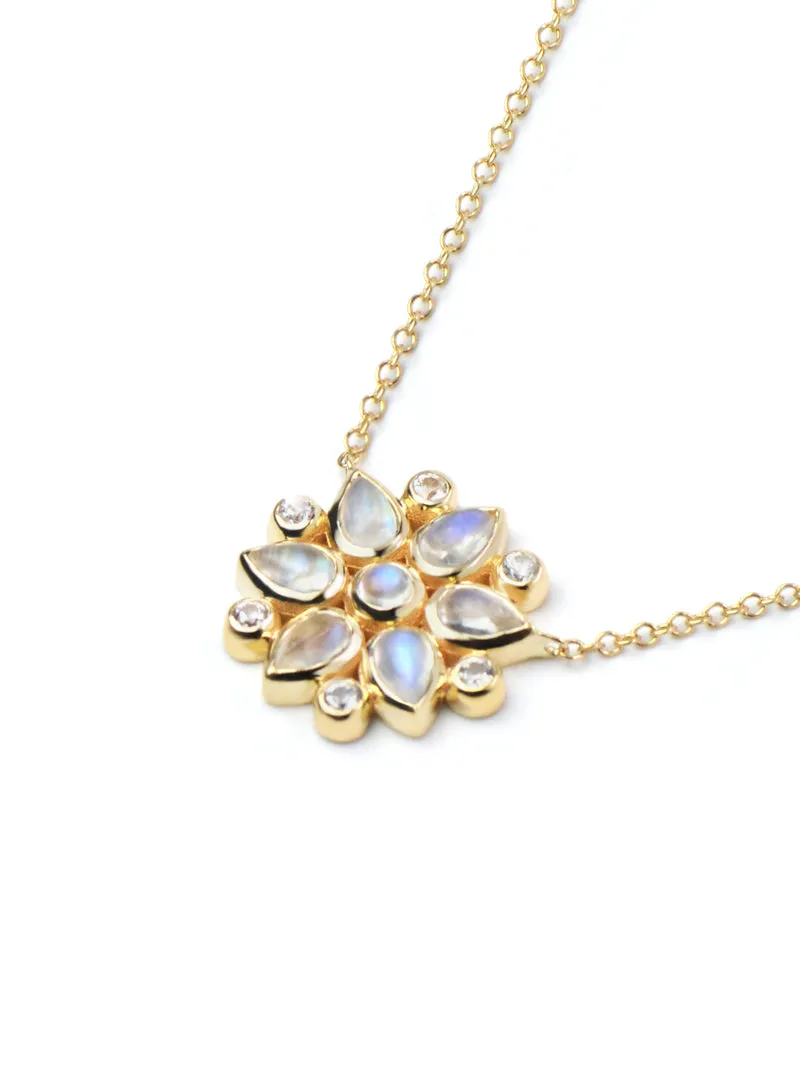 Bezel Bouquet Petal Necklace