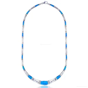 Bijoux Du Soleil Sterling Silver Created Opal Necklace - 18"