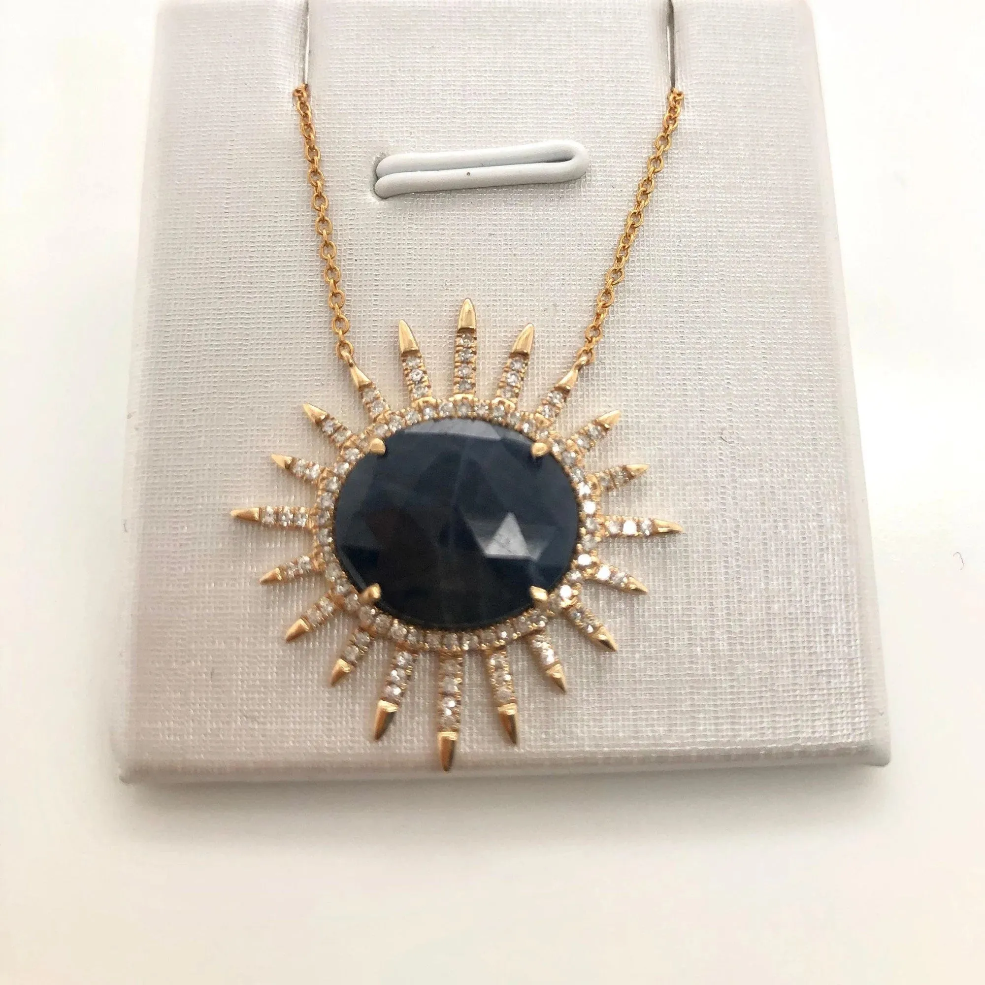 Blue Sapphire Sun Necklace