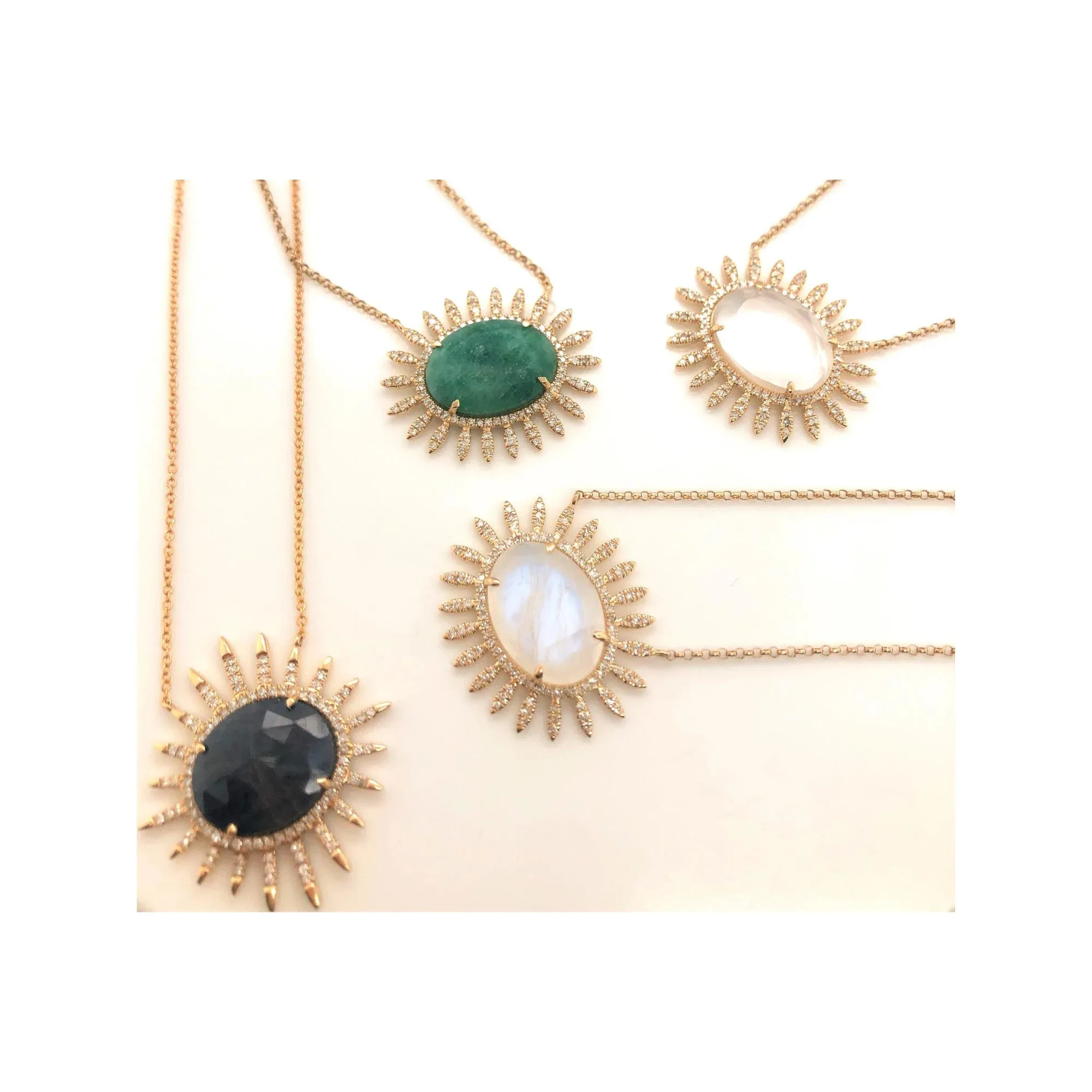 Blue Sapphire Sun Necklace