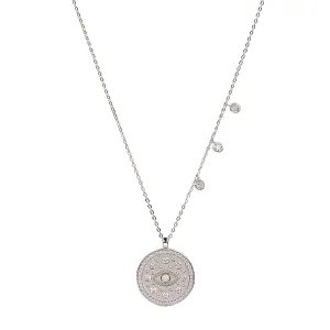BOHO VINTAGE EVIL EYE SILVER NECKLACE