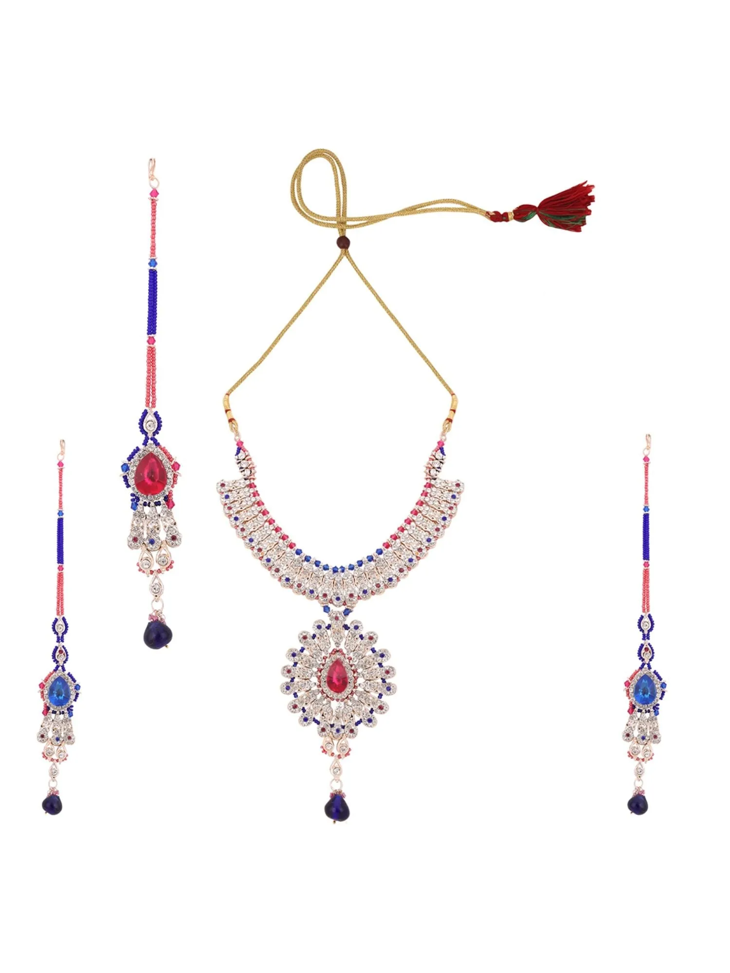 Brass Multi-Color Jewelry Set - Vibrant Elegance - Anikas Creation