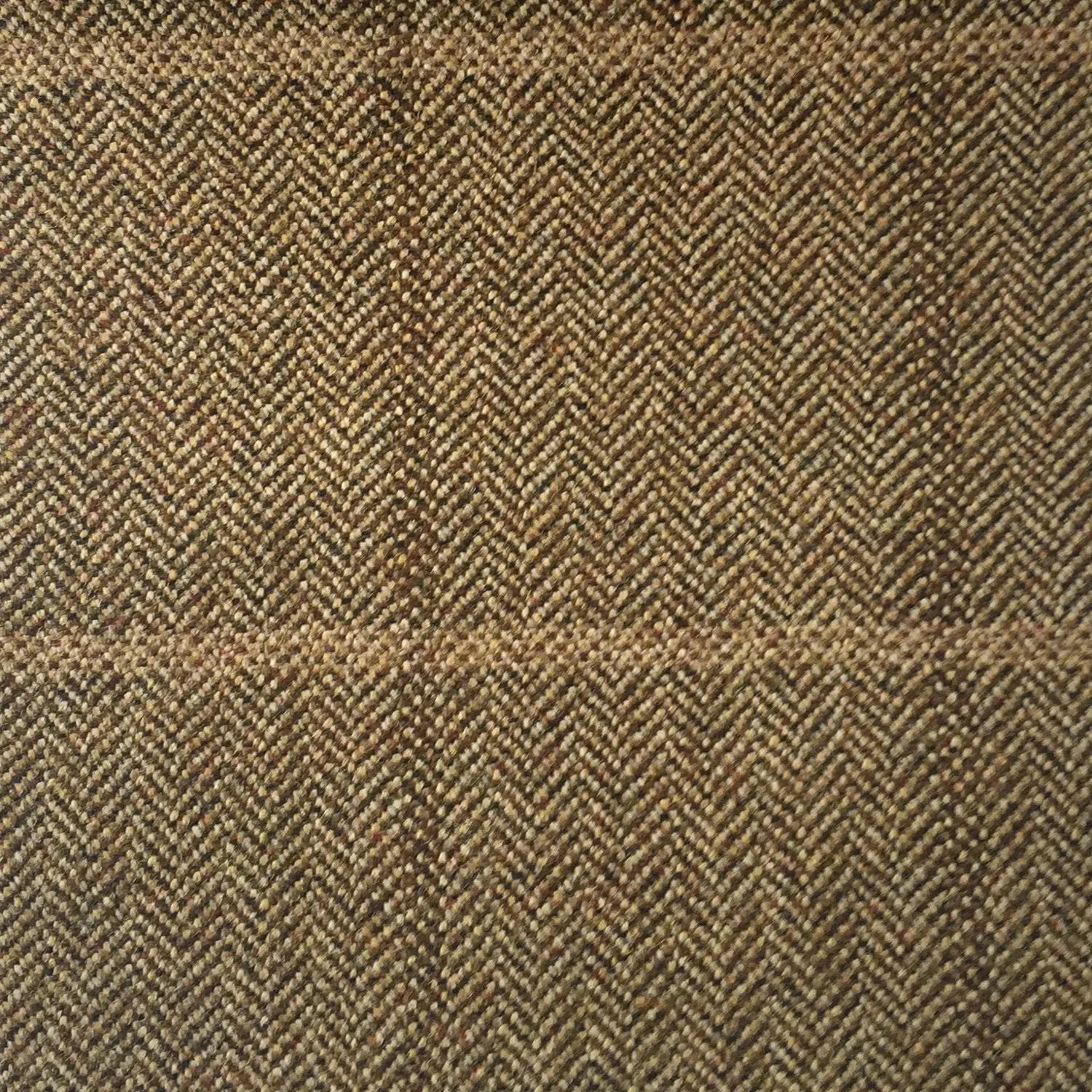 Brown Herringbone With Light And Dark Brown Check Country Tweed Jacketing