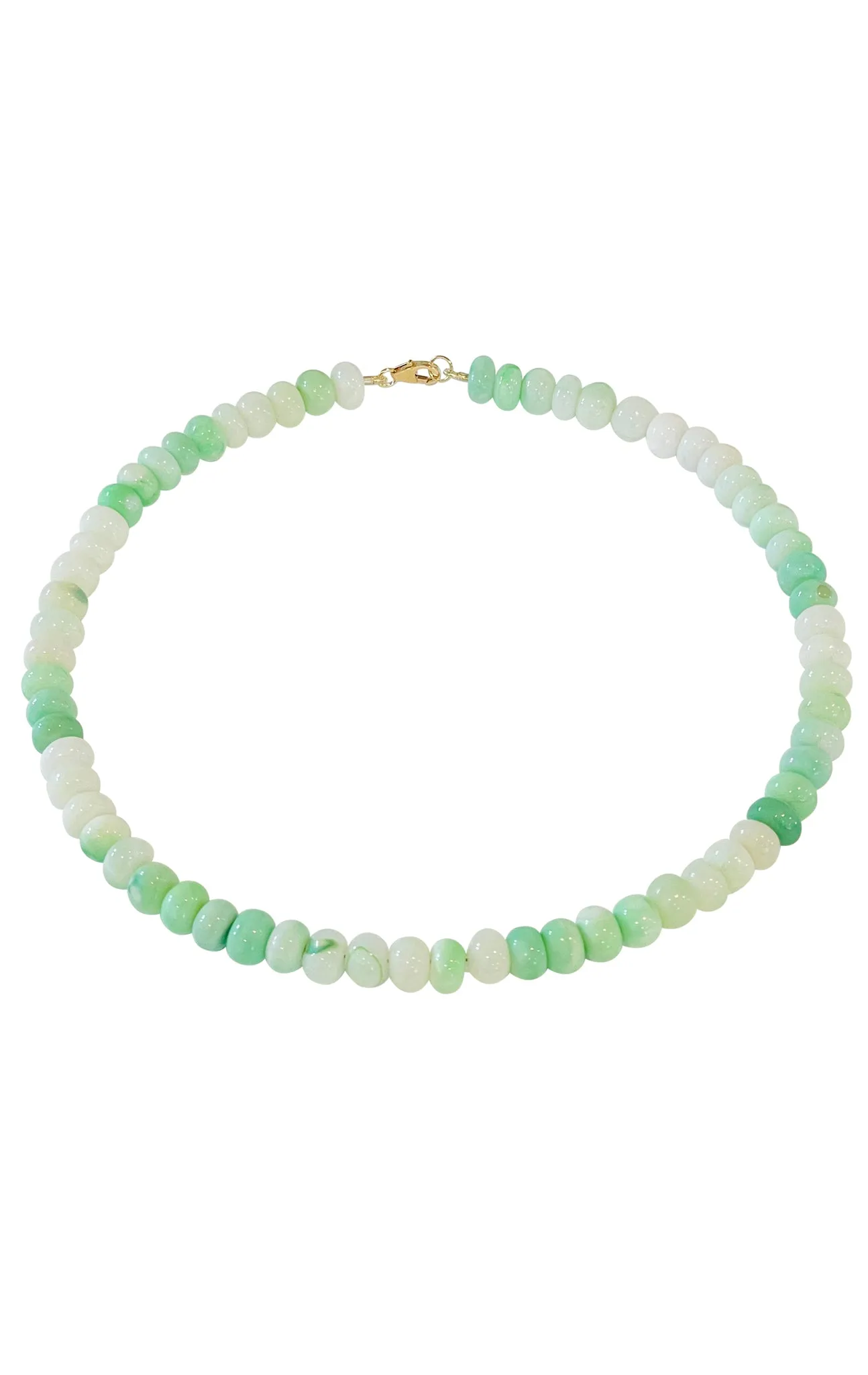 Candy Necklace In Mint Shaded Smooth Opal