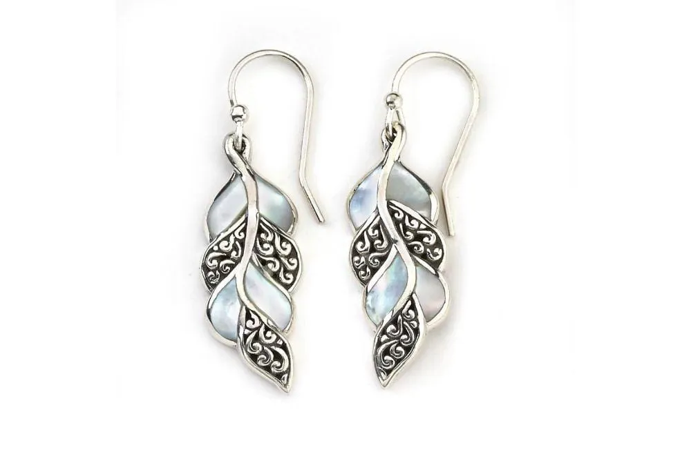 Cascada Leaf Earrings- Mother Of Pearl