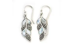 Cascada Leaf Earrings- Mother Of Pearl