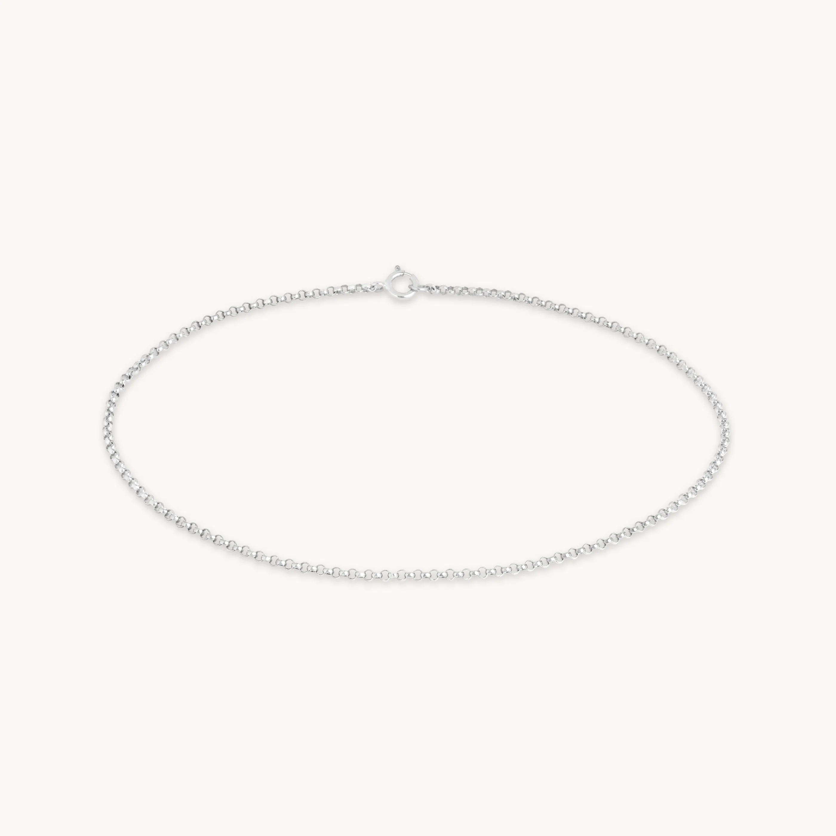 Chelsea Chain Anklet in Solid White Gold