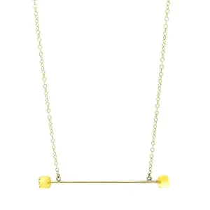 Citrine 9ct Gold Bar Necklace