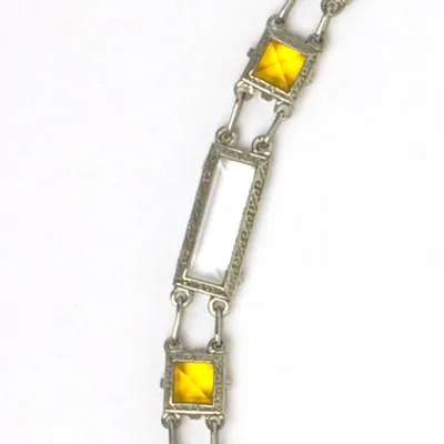 Citrine & Crystal 1920s Tiered Necklace