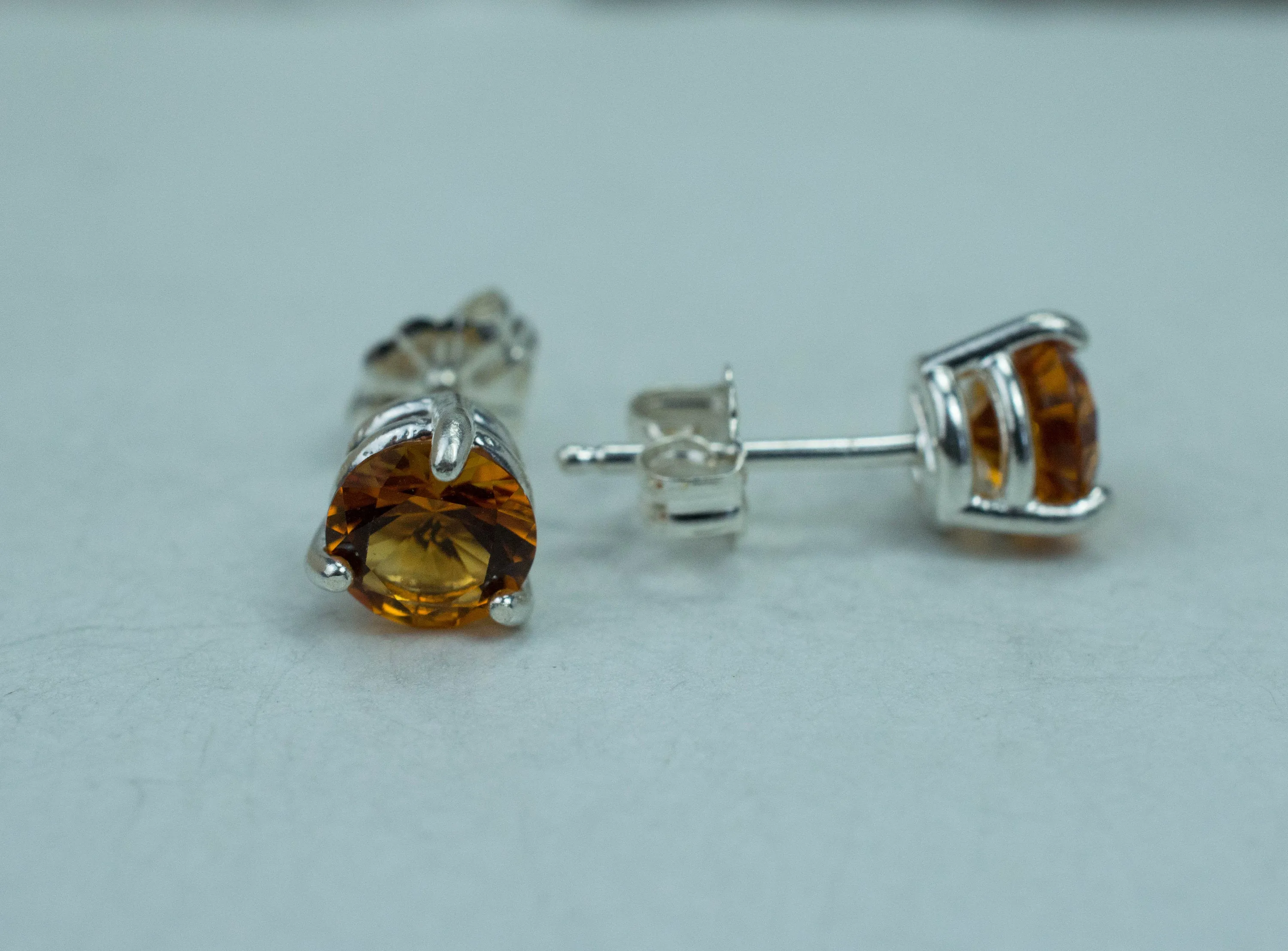 Citrine Earrings; Natural Untreated Uruguay Citrine; 1.325cts