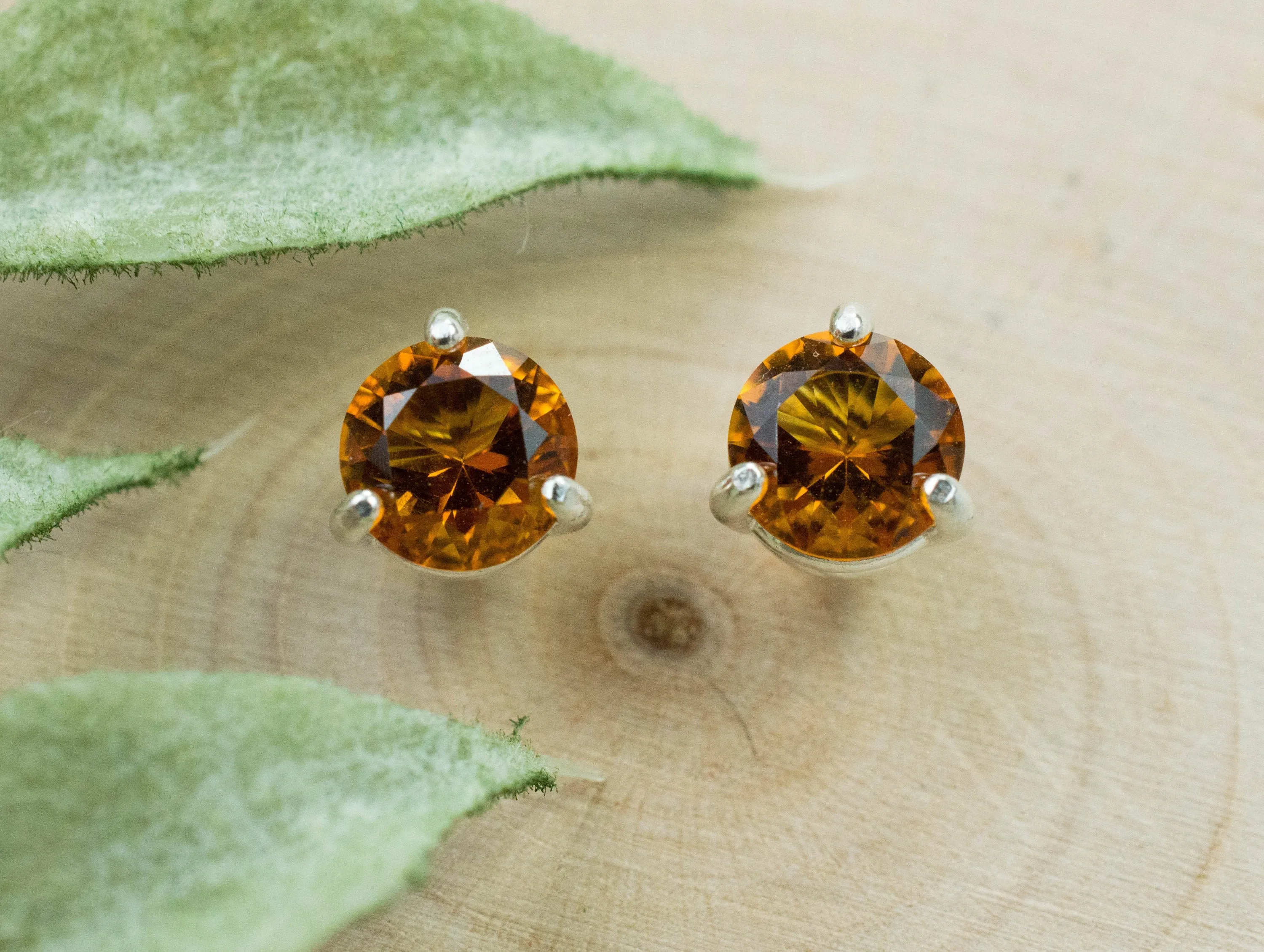 Citrine Earrings; Natural Untreated Uruguay Citrine; 1.325cts