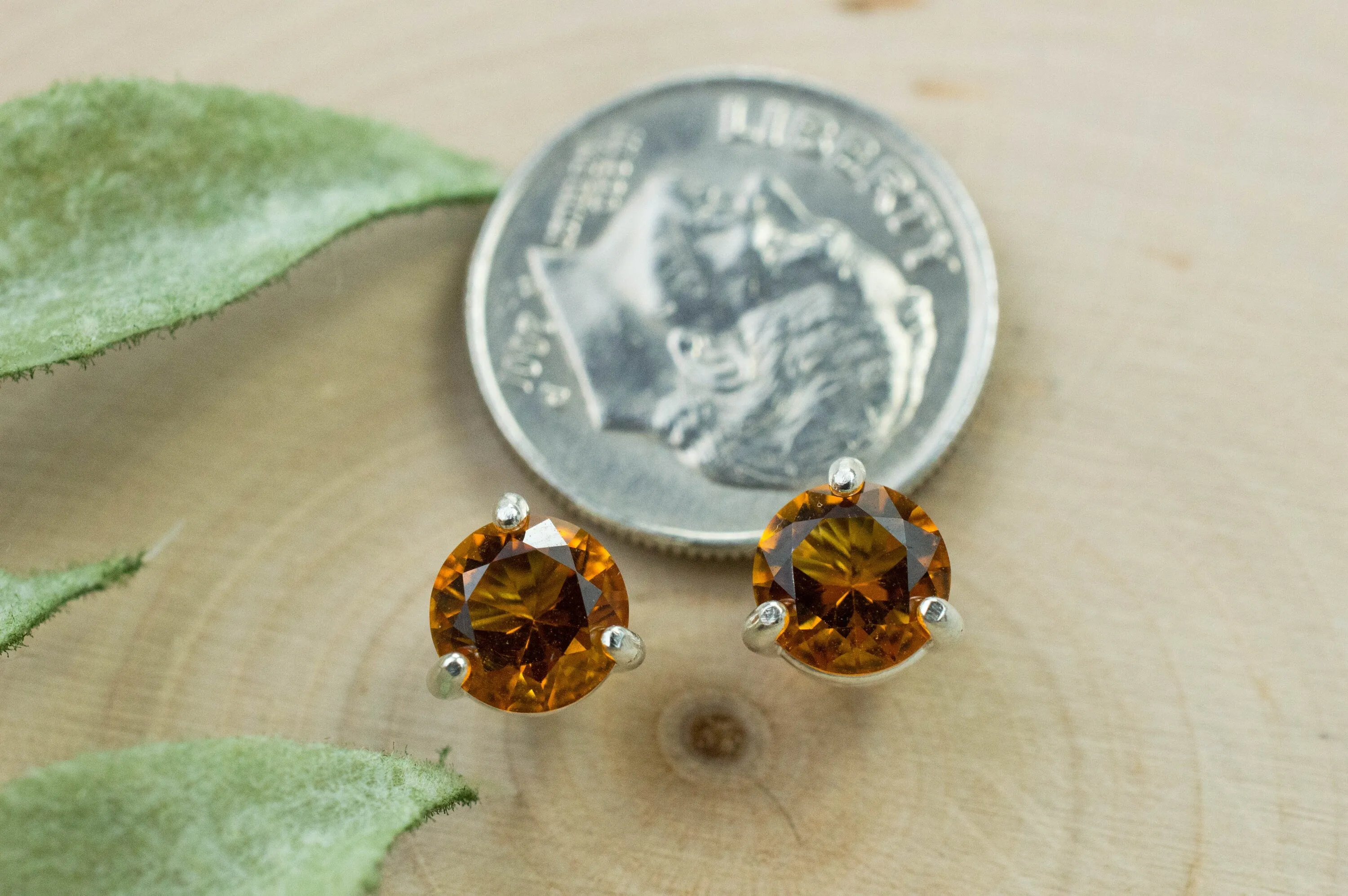 Citrine Earrings; Natural Untreated Uruguay Citrine; 1.325cts