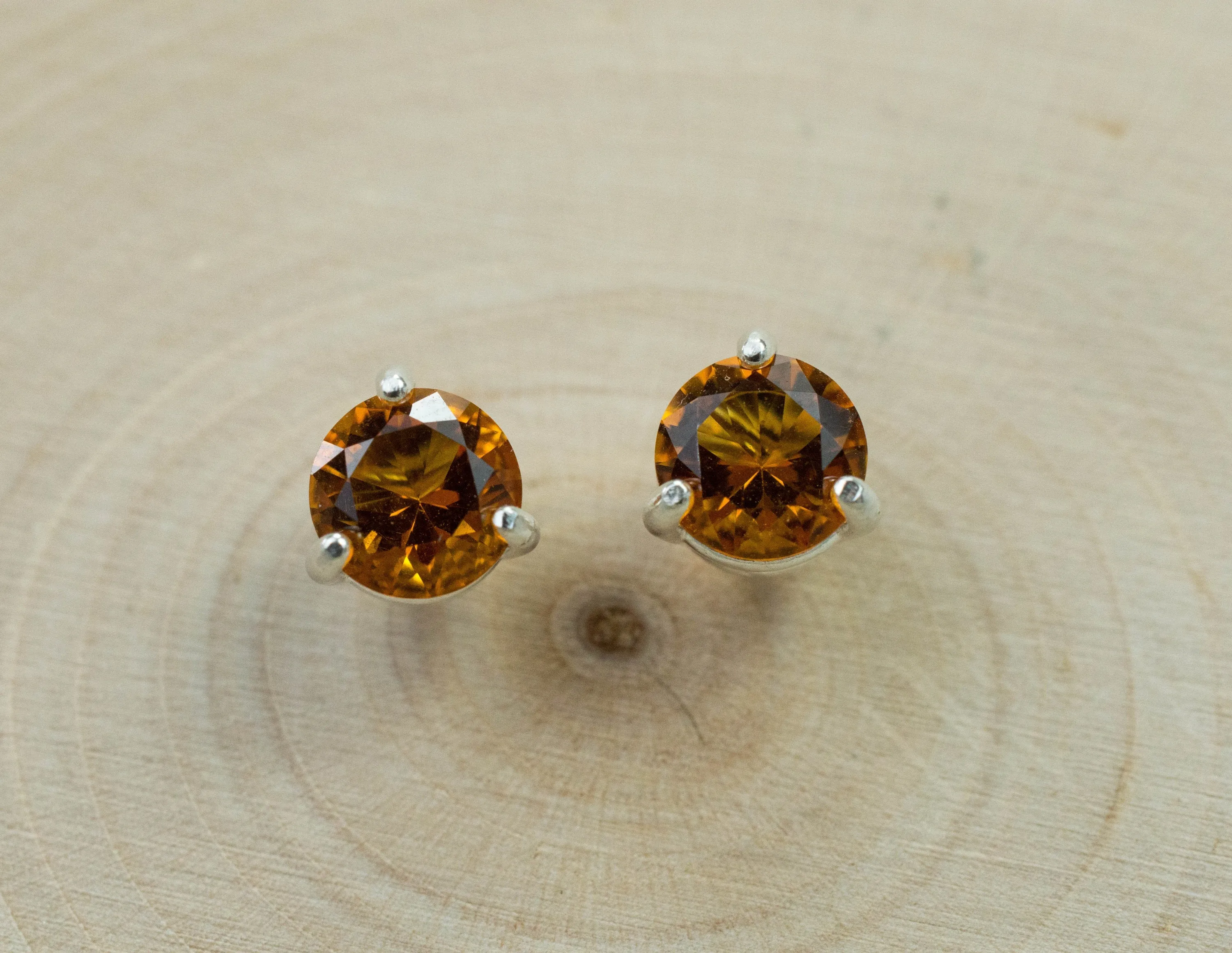 Citrine Earrings; Natural Untreated Uruguay Citrine; 1.325cts