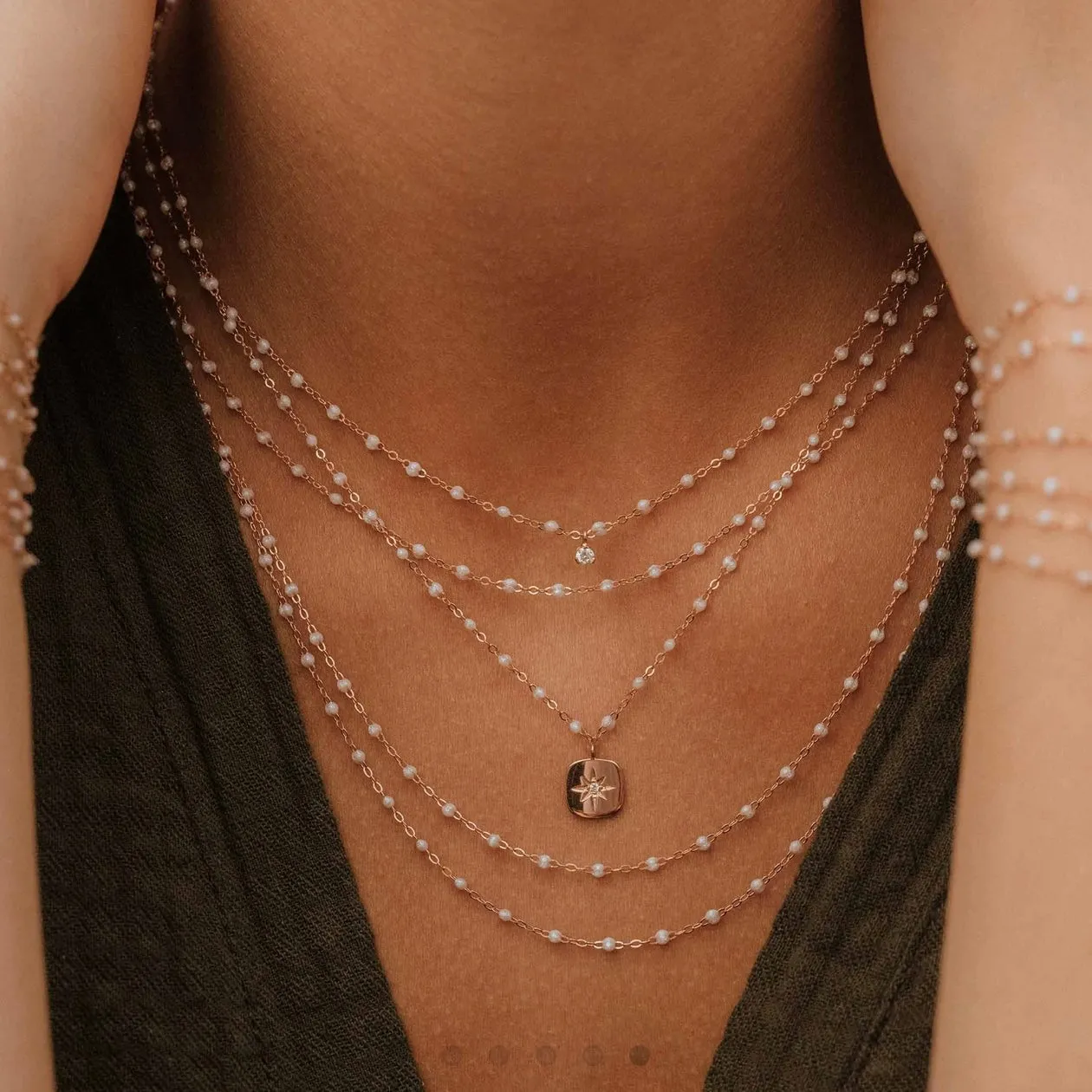 Classic Gigi Opal necklace, Yellow Gold, 16.5"