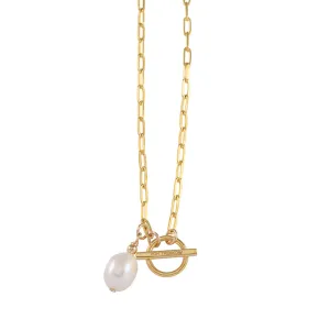 CLIP CHAIN NECKLACE WITH PEARL