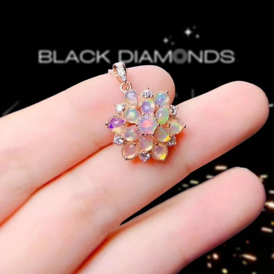 Colorful Natural Opal Pendant