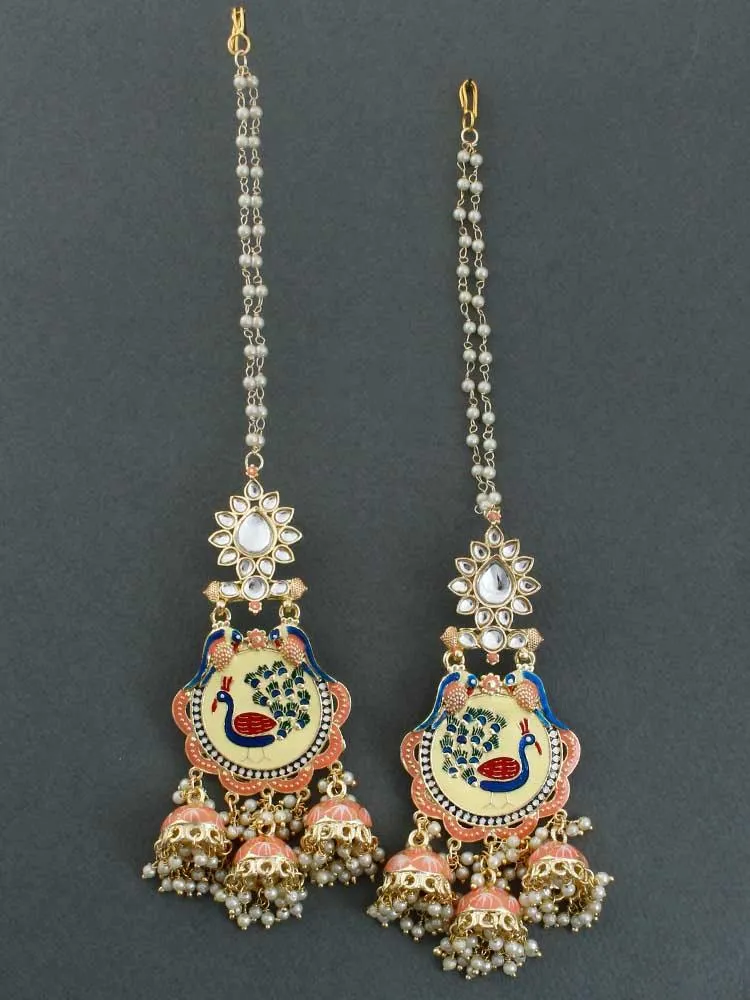 Coral Augadh Jhumkis