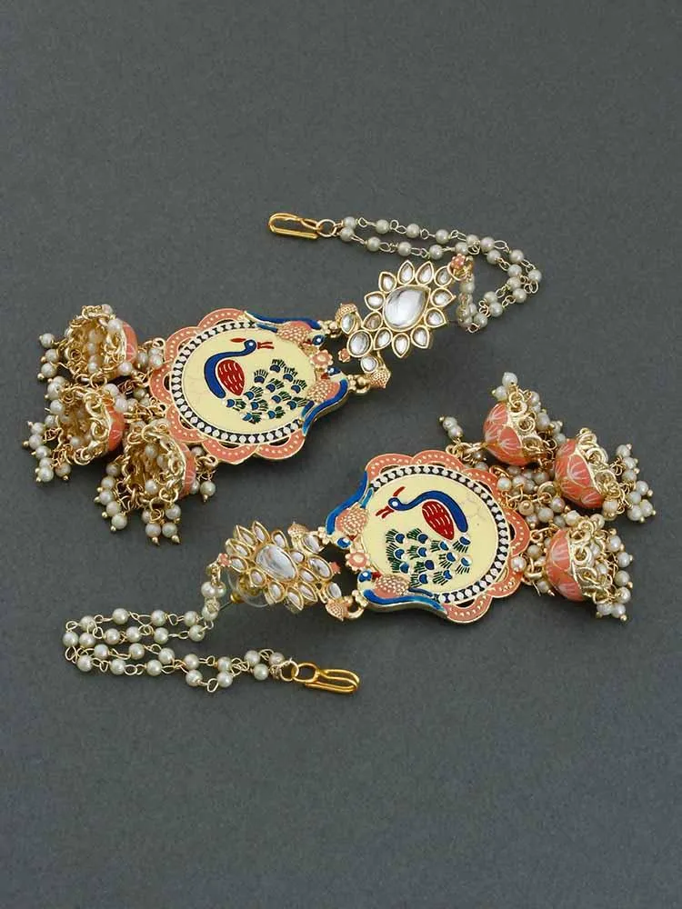 Coral Augadh Jhumkis