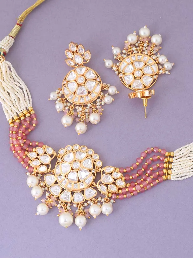 Coral Ekantika Kundan Jewellery Set