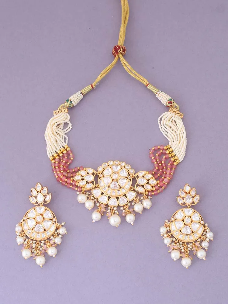 Coral Ekantika Kundan Jewellery Set
