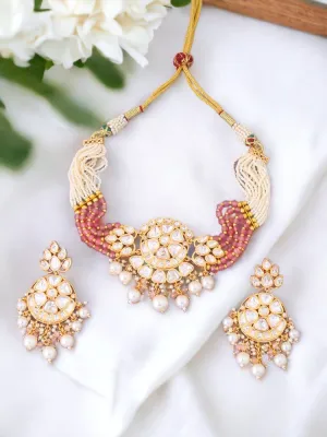 Coral Ekantika Kundan Jewellery Set