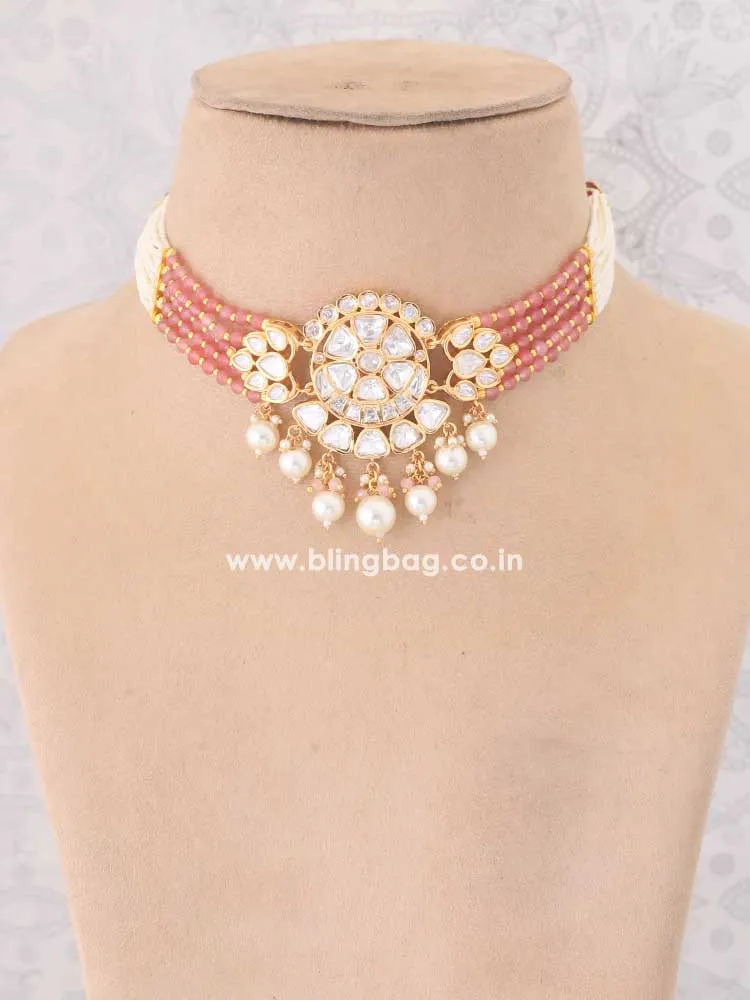 Coral Ekantika Kundan Jewellery Set