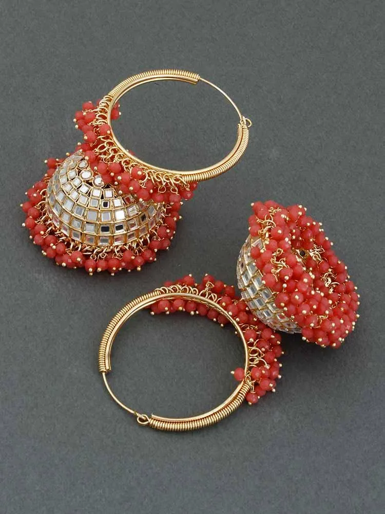 Coral Matsya Jhumkis