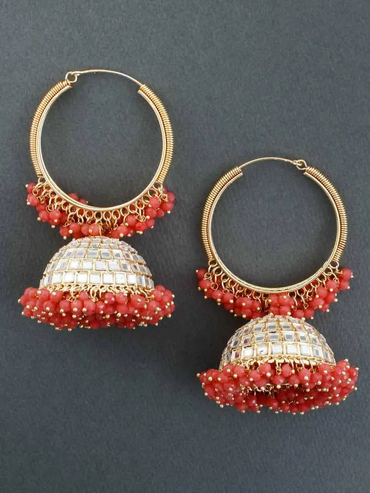 Coral Matsya Jhumkis