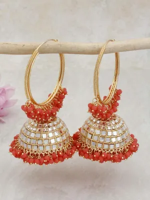 Coral Matsya Jhumkis