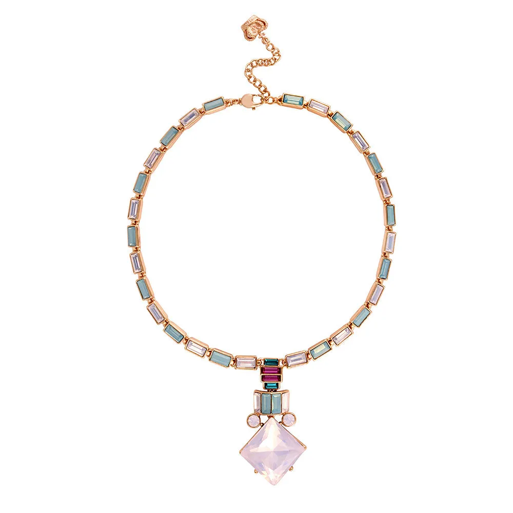 Crystal Square Art Deco Necklace
