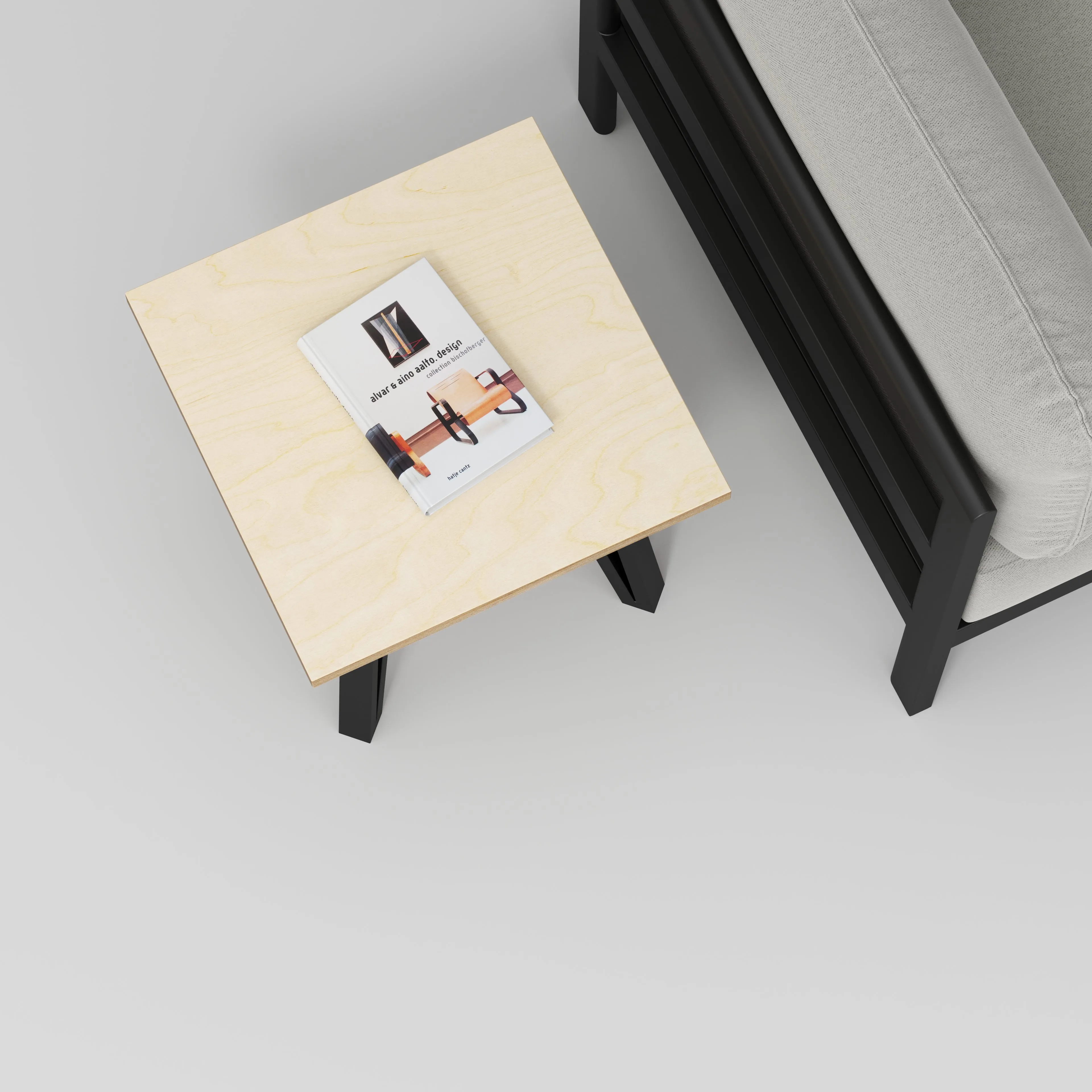 Custom Plywood Side Table with Box Hairpin Legs
