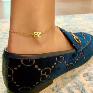 Customized Double Initial Anklet