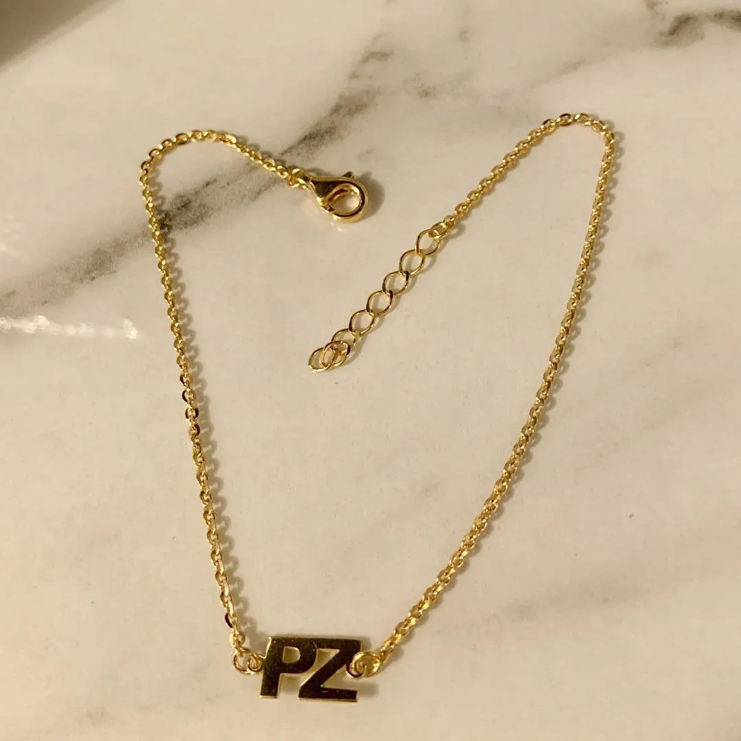 Customized Double Initial Anklet