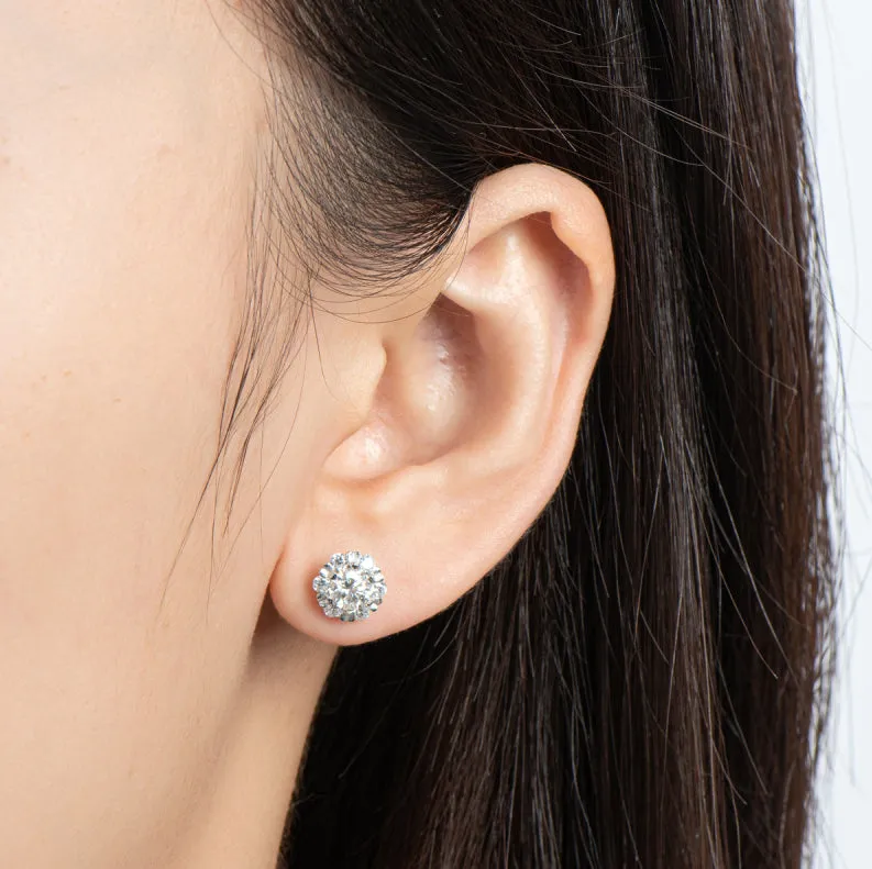 D Color Moissanite Earrings 925 Sterling Silver Stud Earrings