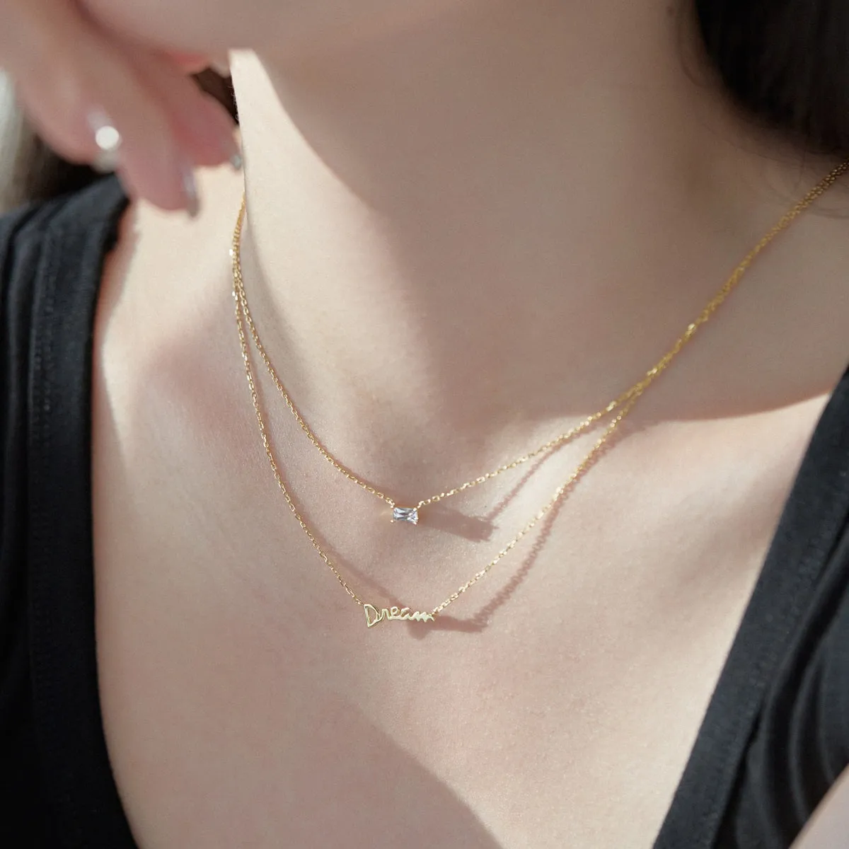 Dainty Double Layer Chain Dream Necklace