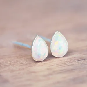 Dainty Opal Droplet Earrings